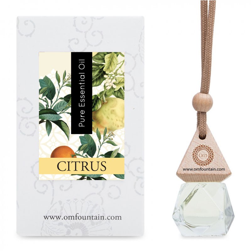 Tinh dầu treo xe hơi cam quýt OM FOUTAIN tinh dầu khuếch tán thiên nhiên nguyên chất 10ml