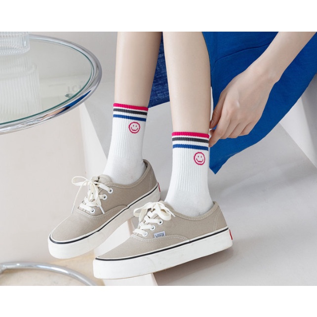 Vớ Tất cao cổ mặt cười hồng Nam Nữ siêu dễ thương và xinh xắn