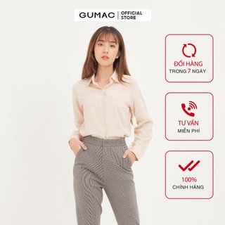 Áo sơ mi nữ cơ bản giấu nút GUMAC đủ màu, đủ size, thiết kế basic AA1216
