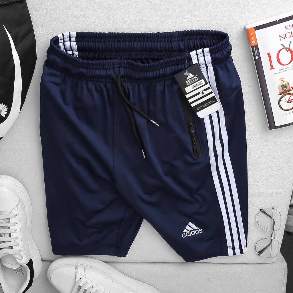 Quần short nam thể thao - quần đùi ba sọc nam cao cấp khóa kéo chống nước QS13 | BigBuy360 - bigbuy360.vn