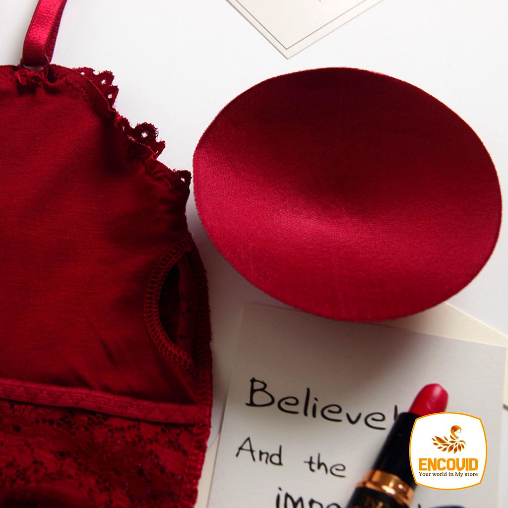 Áo bra nữ len ren hoa quây 2 dây quyên rũ cao cấp giá rẻ ENCOVID ALN42