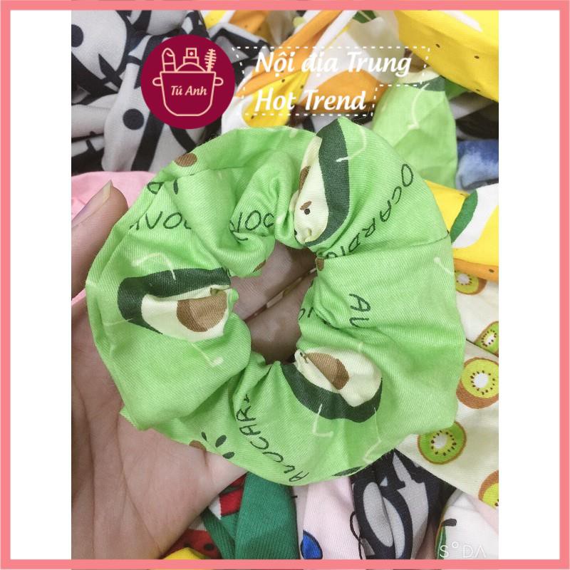 dây buộc toc vải scrunchies trái cây,loang,doremon,gấu thỏ vịt line(ảnh thậ shop chụp)