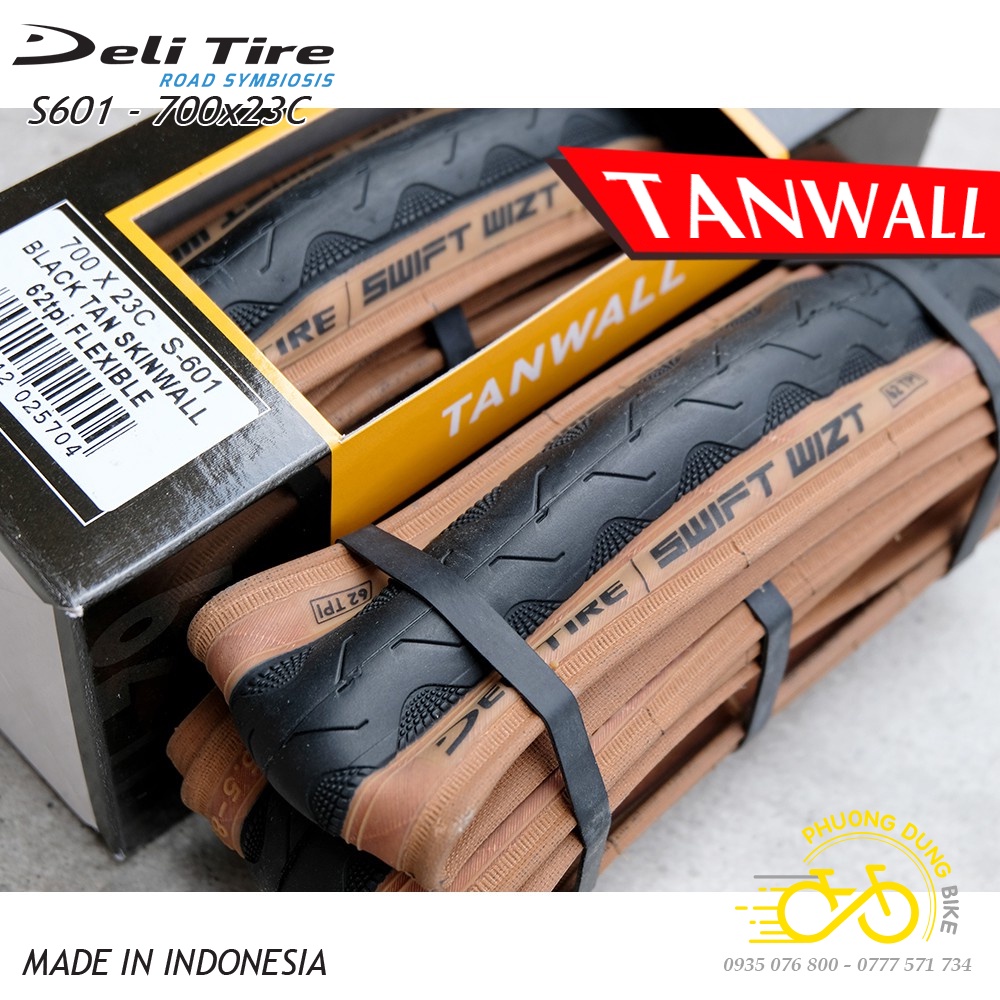 Lốp (Vỏ) gấp xe đạp DELI TIRE SWIFT TANWALL S601 700x23C - 1 Chiếc