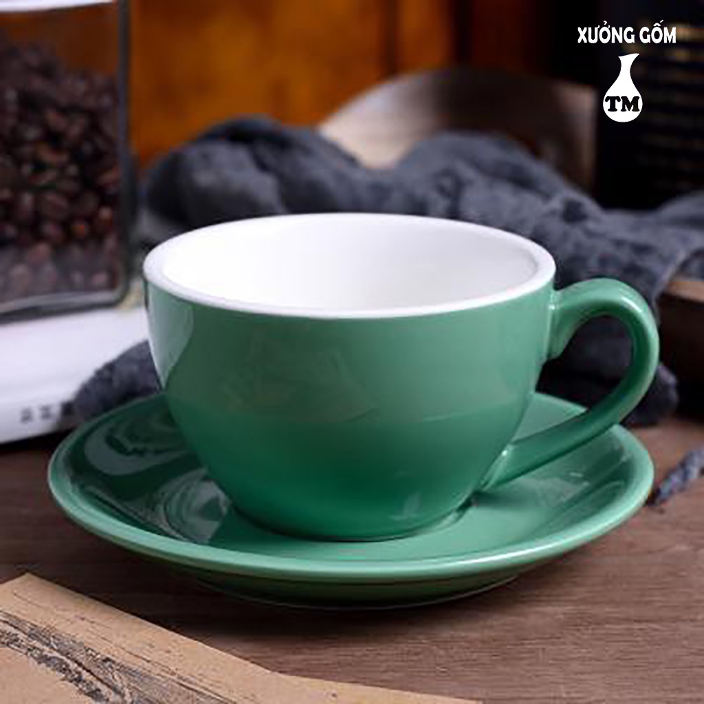 Bộ Tách Uống Trà, Cà Phê Capuchino - 220ml Xưởng Gốm TM Bát Tràng