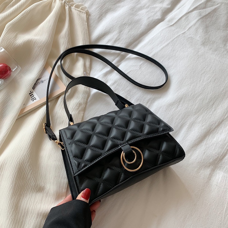 Túi Đeo Chéo Một Bên Vai Hình Vuông Họa Tiết Kim Cương Phong Cách Âu Mỹ Mới 2022 Cho Nữ