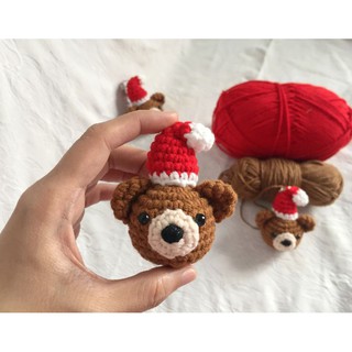 [Móc khoá len handmade] - Móc khoá gấu bằng len - Bear key chain Amigurumi