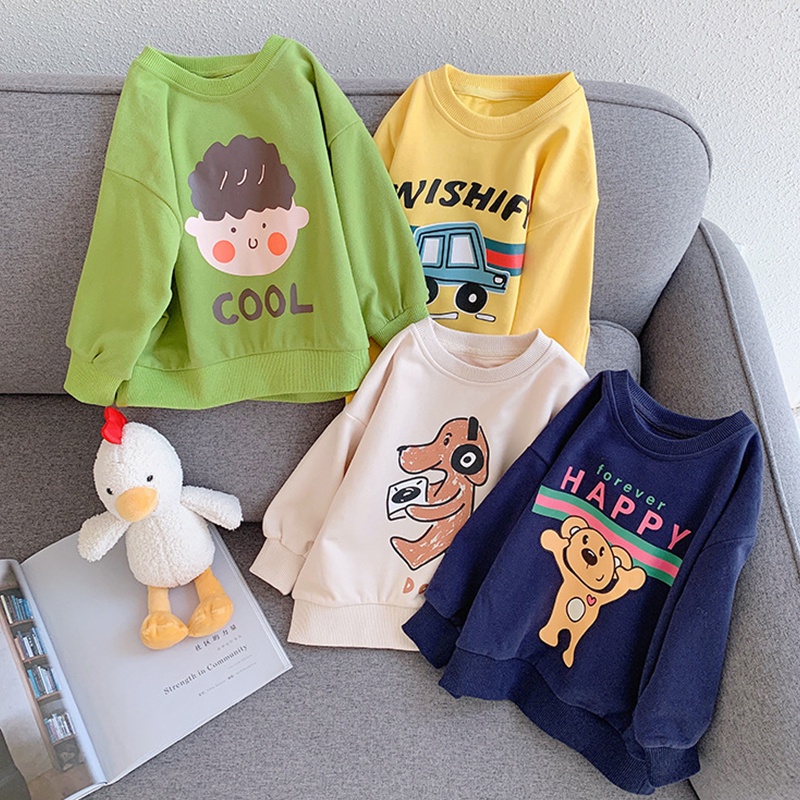 Áo sweater Họa Tiết Hoạt Hình Xinh Xắn Theo Phong Cách Xuân Thu Dành Cho Bé