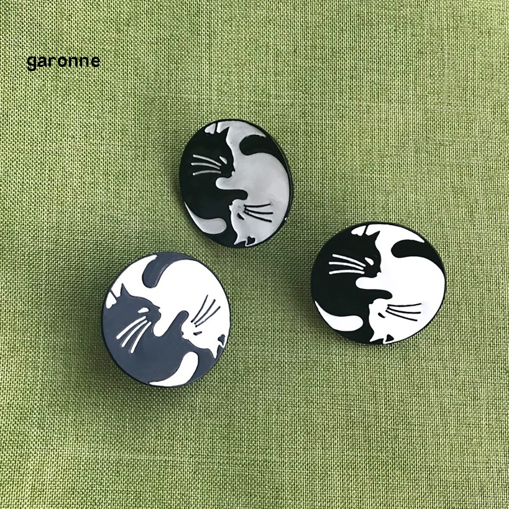 GA_Cute Cat Enamel Round Brooch Pin Badge Clothes Hat Backpack Decor Unisex Jewelry