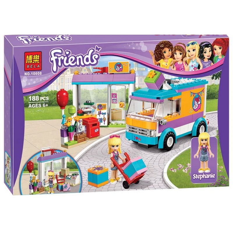 Đồ chơi lắp ráp xếp hình logo friends cửa hàng tiện lợi, siêu thị mini và xe giao hàng Bela 10608
