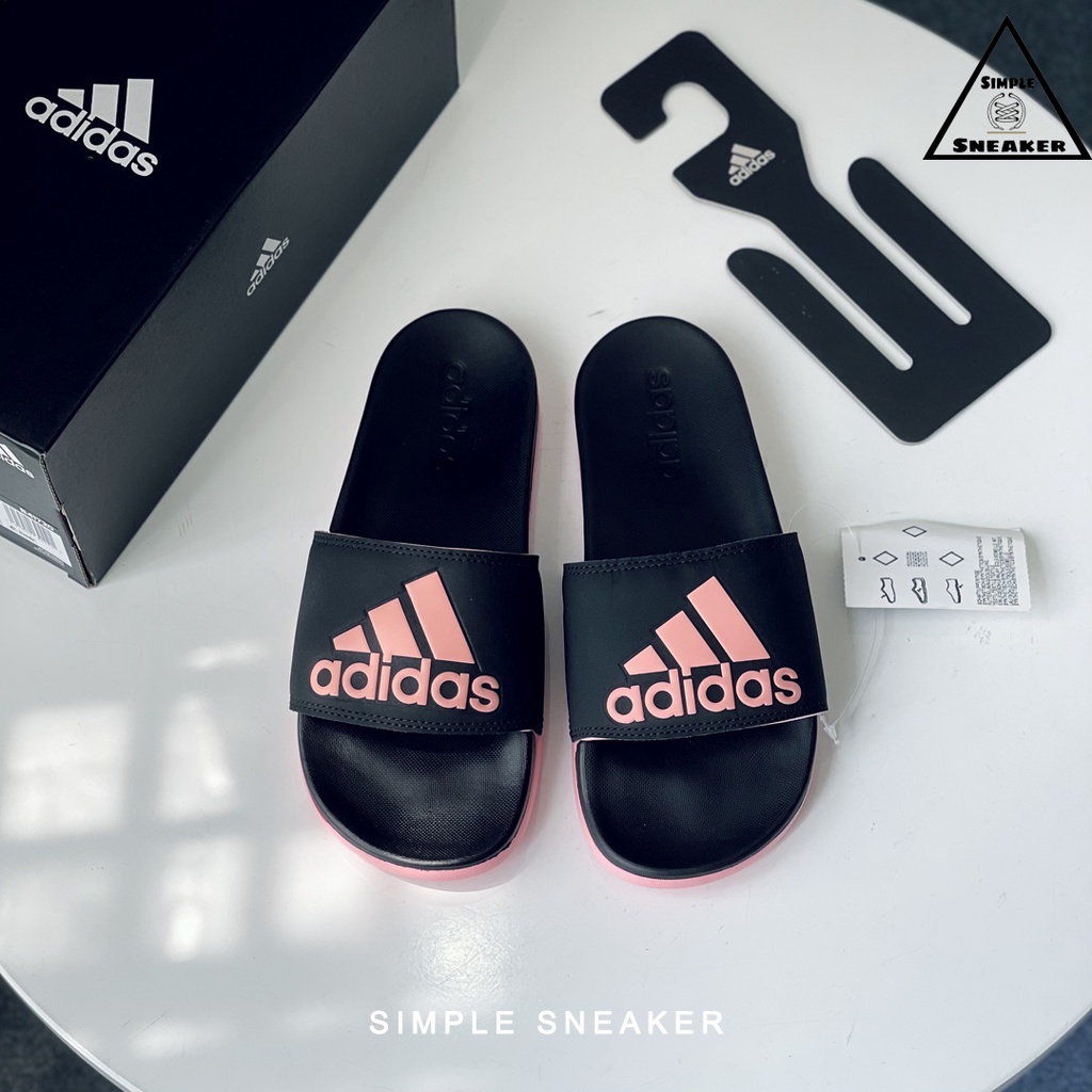 Dép Quai Ngang Adidas Chính Hãng FREESHIPAdidas Adilette Comfort Slides Black Pink- Dép Adidas Nữ Auth- Simple Sneaker