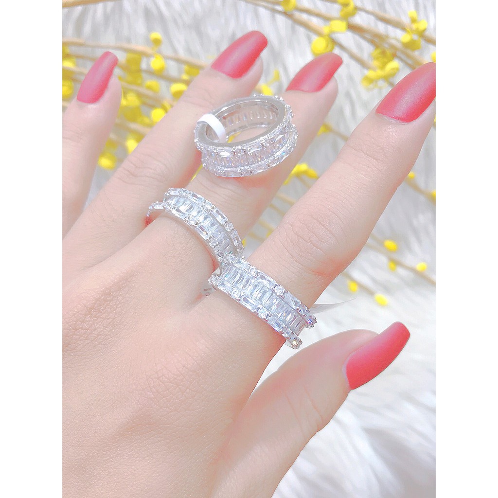 Nhẫn nữ đính xoàn mạ vàng trắng cao cấp (giá tốt nhất) N533184AT-240