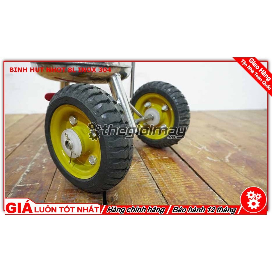Bình hút nhớt 8l inox 304 dùng cho tiệm sửa xe nhỏ