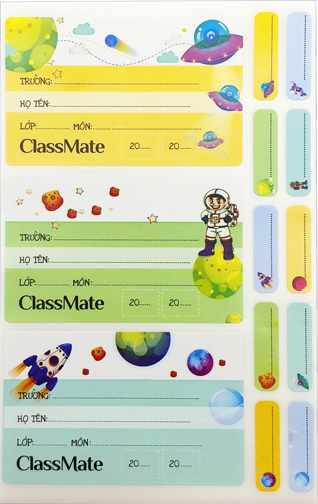 Nhãn Vở Classmate Space CL-NT221 - Mẫu 1 (15 Nhãn Vở)
