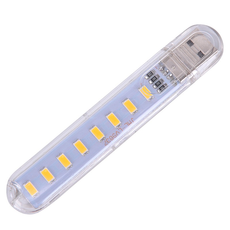 Đèn LED USB Mini 5V 8 Bóng Di Động Ánh Sáng Ban Đêm Cho Máy Tính