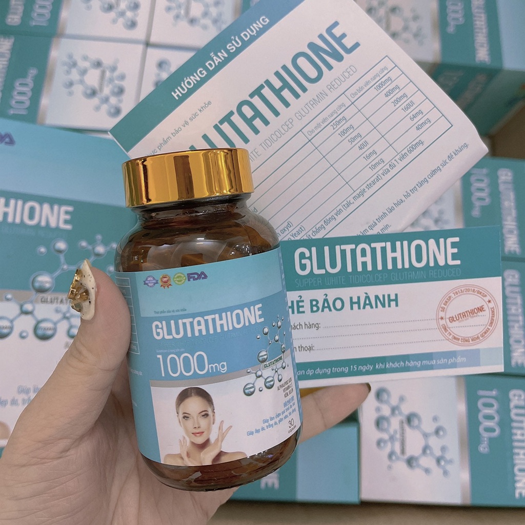 Viên uống Trắng Da Glutathione 1000mg Lọ 30v