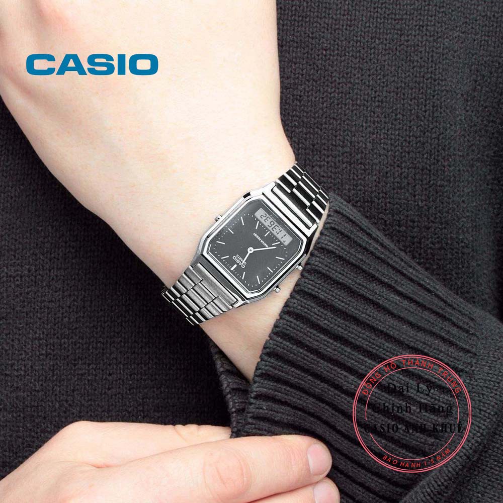 Đồng hồ Unisex Casio Vintage AQ-230A-1DMQ dây kim loại