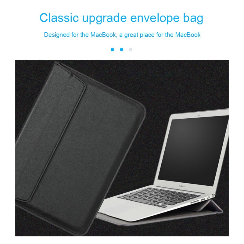 Bao Da PU Nắp Gập Kèm Giá Đỡ Đứng Sang Trọng Cho Air Pro Retina 11 12 13 16 15 XiaoMi Air 13.3 Huawei Matebook 14 16