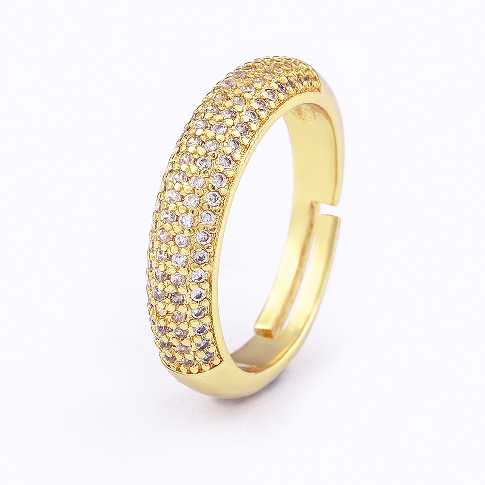 Nhẫn Mạ Vàng Đính Đá Zircon Kiểu Dáng Đơn Giản