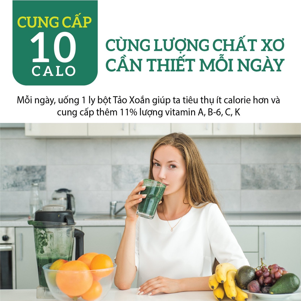 Bột Tảo Xoắn Nguyên Chất Spirulina Nhật Bản Ngừa Lão Hóa Da, Tăng Đề Kháng, Uống Liền MODOTOX 85gr (Hũ)