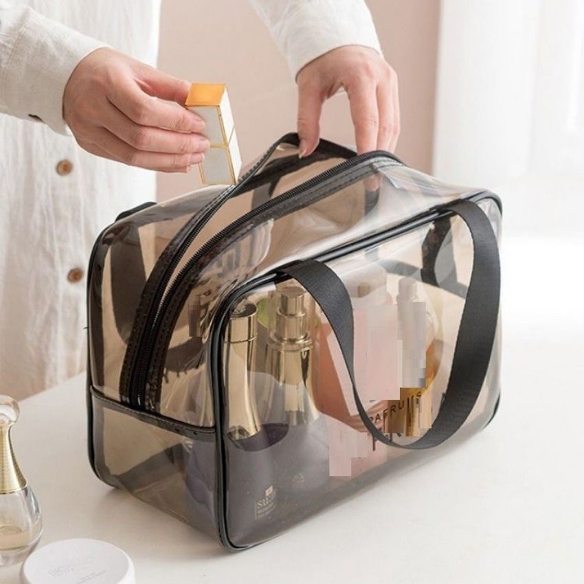 Túi đựng mỹ phẩm bằng nhựa dẻo trong suốt bộ 3 chiếc với 3 kích thước khác nhau tiện lợi TTS