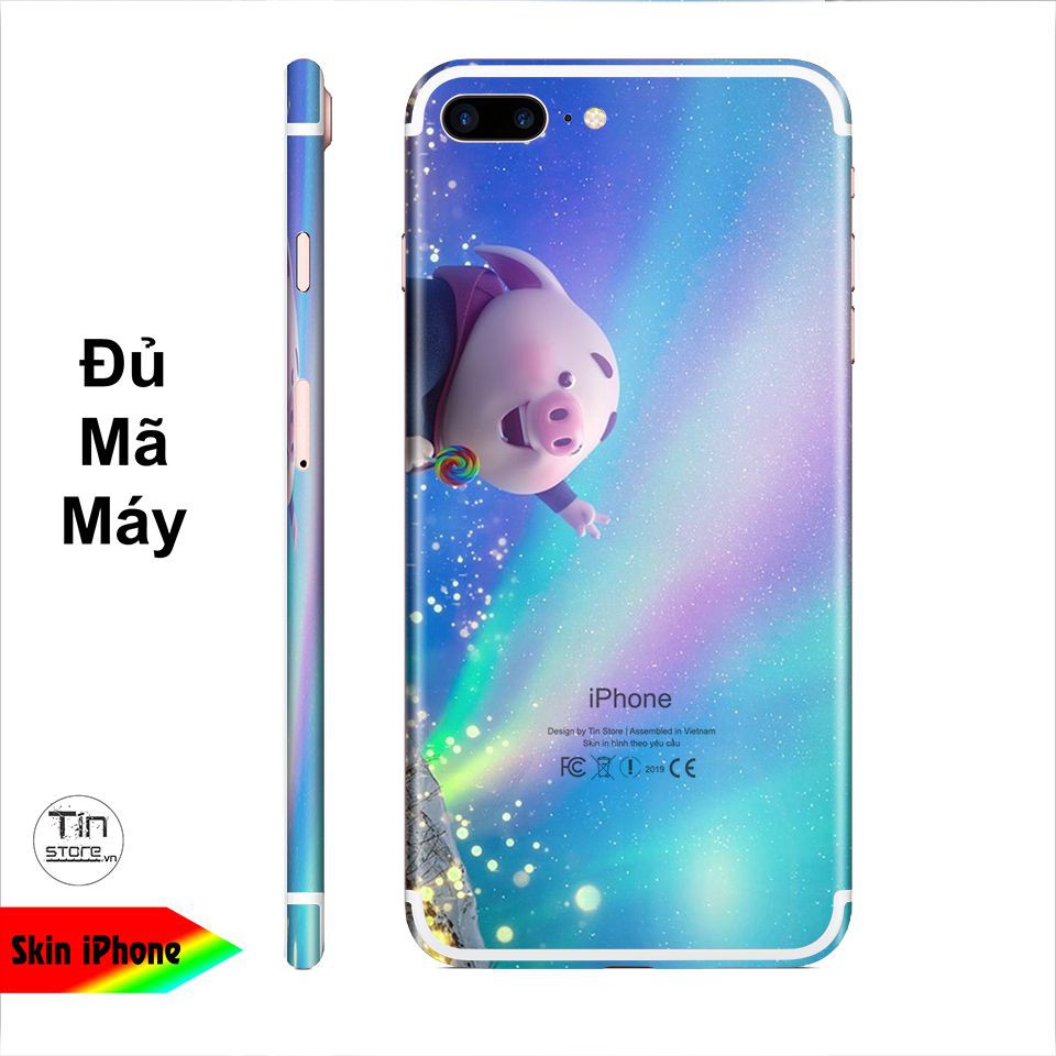 Miếng dán skin hình Heo con dễ thương - HEO2k19-019 cho iPhone ( có đủ mã máy )