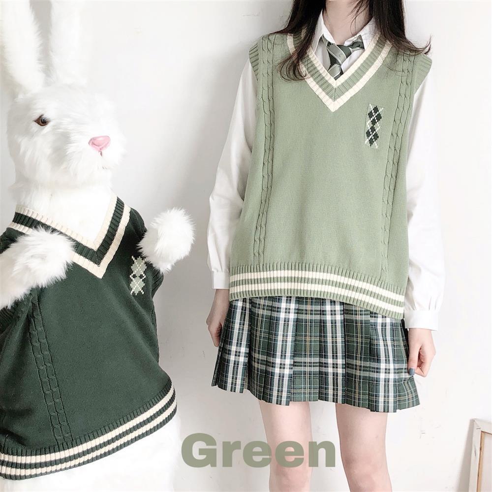 Áo Gile JK Sweater Academy Sweet  New Japanese Loose Fitting Pullover Knitted Vest Female