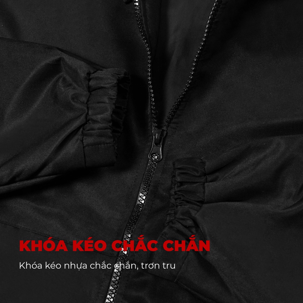 Áo khoác dù nam basic 2 lớp khóa kéo cản gió chống nắng kháng nước nhẹ HIDDLE | H05-AK3