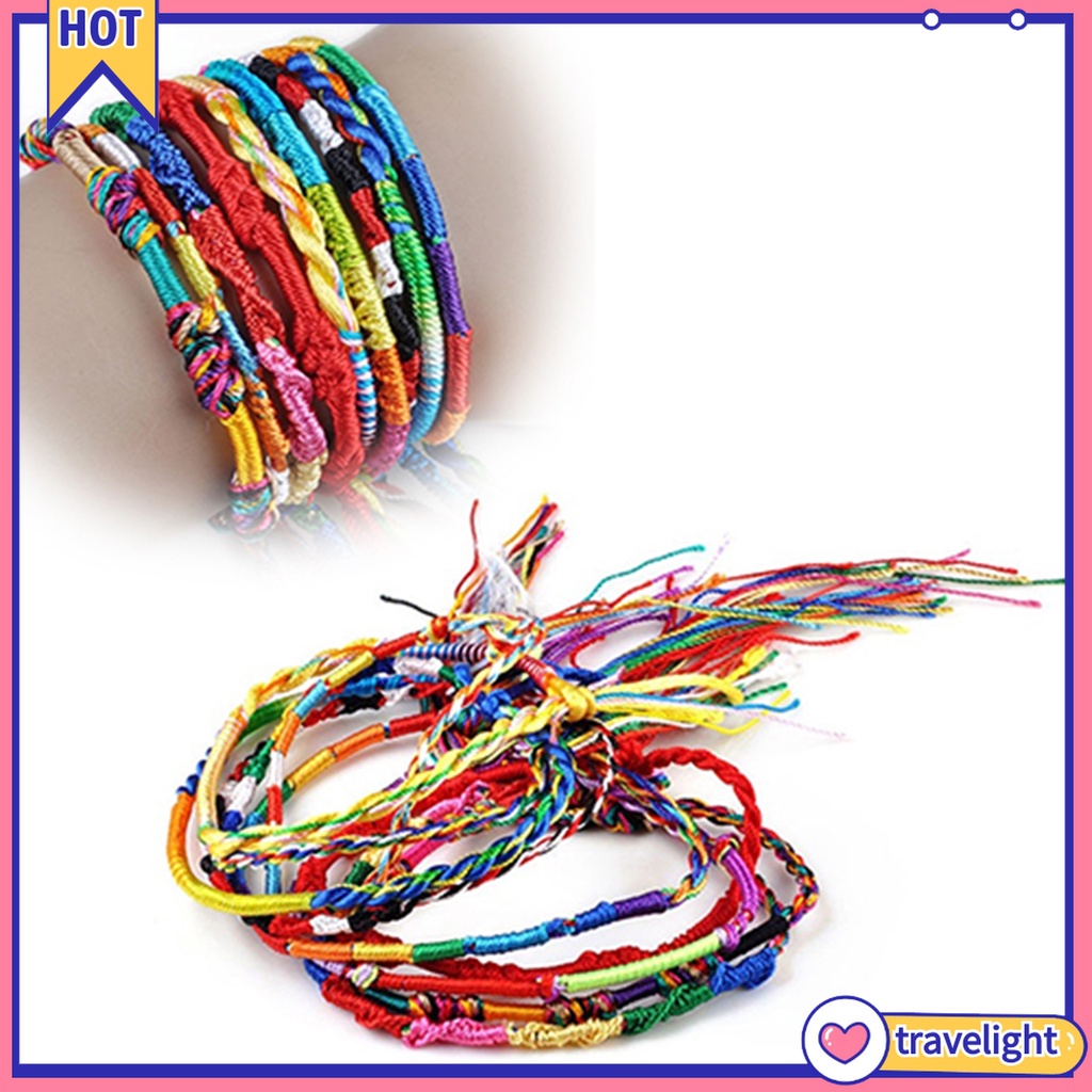 Set 20 vòng tay bện dây nhiều màu thời trang