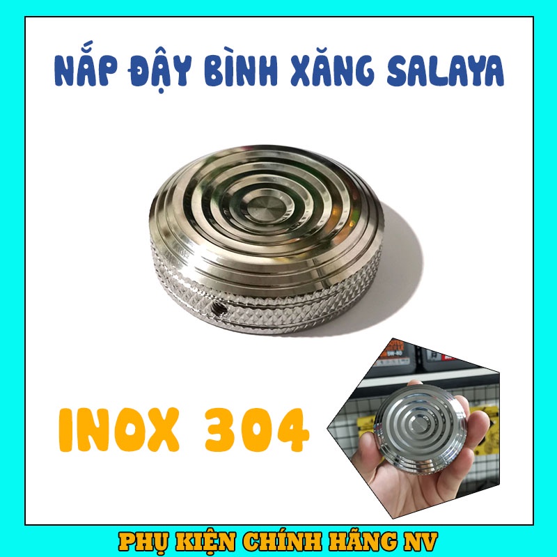 Nắp đậy bình xăng CNC Salaya mẫu thái cho Wave, Sirius, Airblade, Dream, Exciter 150 và nhiều xe khác inox 304