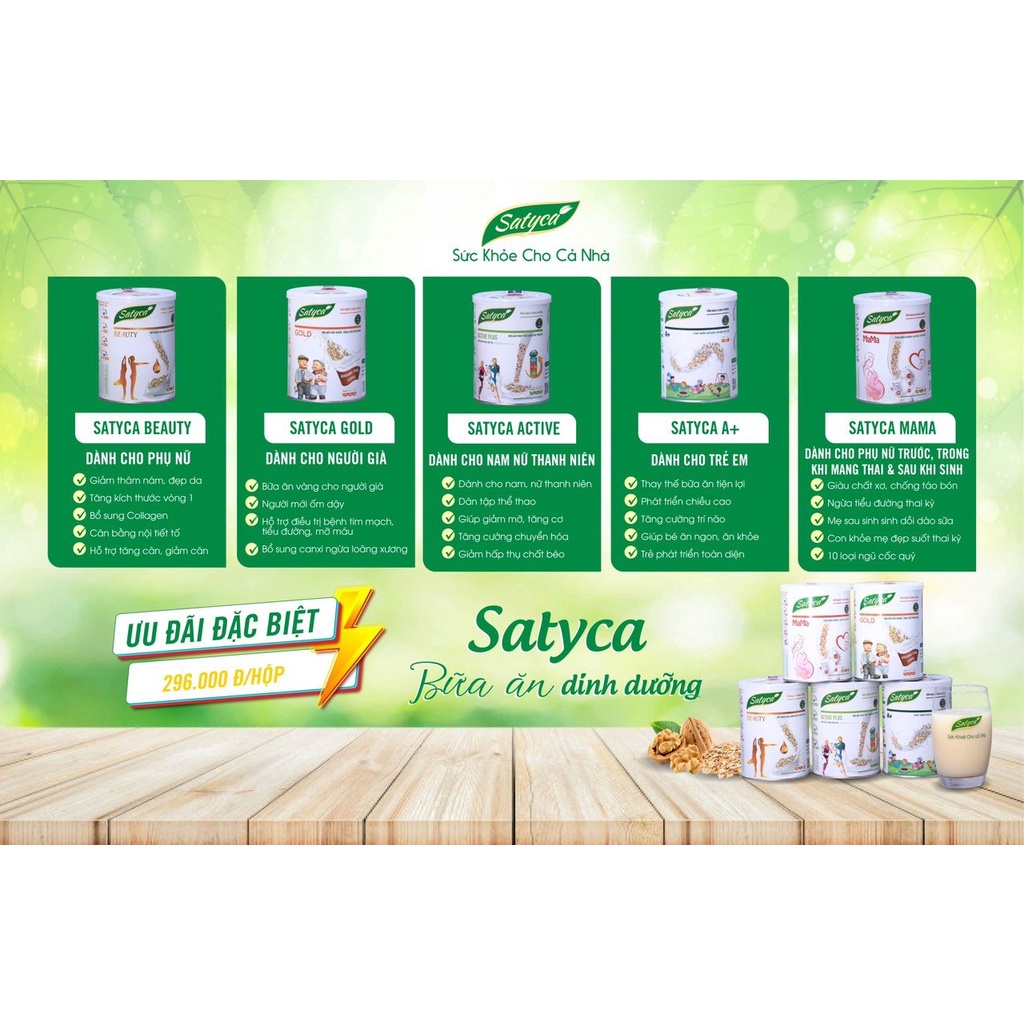 Sữa yến mạch dinh dưỡng Satyca 410g - dinh dưỡng cho cả gia đình - sản phẩm chính hãng