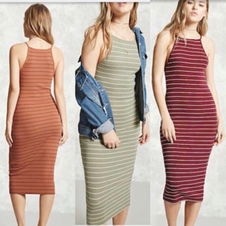 🌈🌈 đầm midi yếm kẻ sọc f21