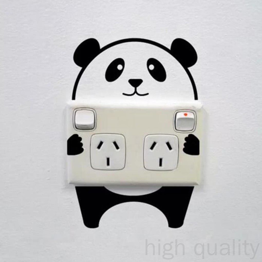 Miếng Dán Trang Trí Công Tắc Hình Gấu Trúc Dễ Thương Mã Runbu998