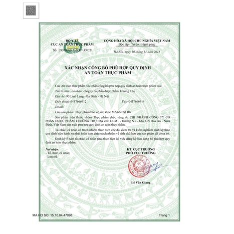Magnesi - Bổ Sung Vitamin B6 Và Magnesi - TRƯỜNG THỌ PHARMA - MS33