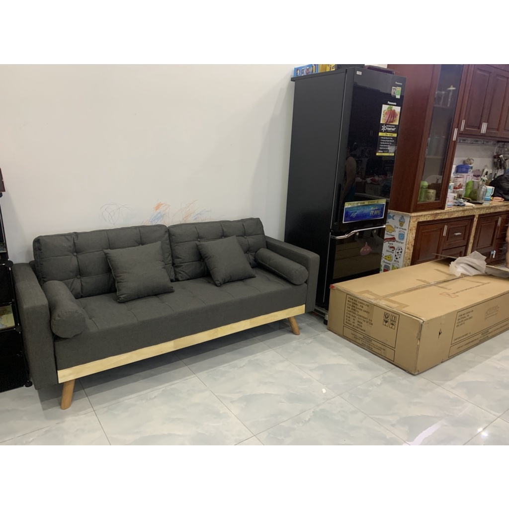 Sofa băng chờ xuất khẩu - sofa cho phòng khách- khung gỗ có tay vịn cao cấp