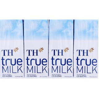 Lốc 4 Hộp 180ml Sữa Tươi TH True Milk Có Đường