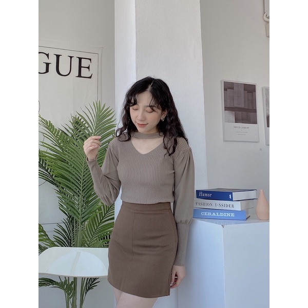 ÁO LEN TAY BỒNG DÂY CỔ CHỮ V | BigBuy360 - bigbuy360.vn