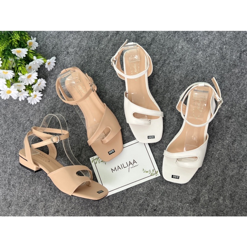 Sandal gót 2 phân MAILIAA quai xỏ ngón bảng