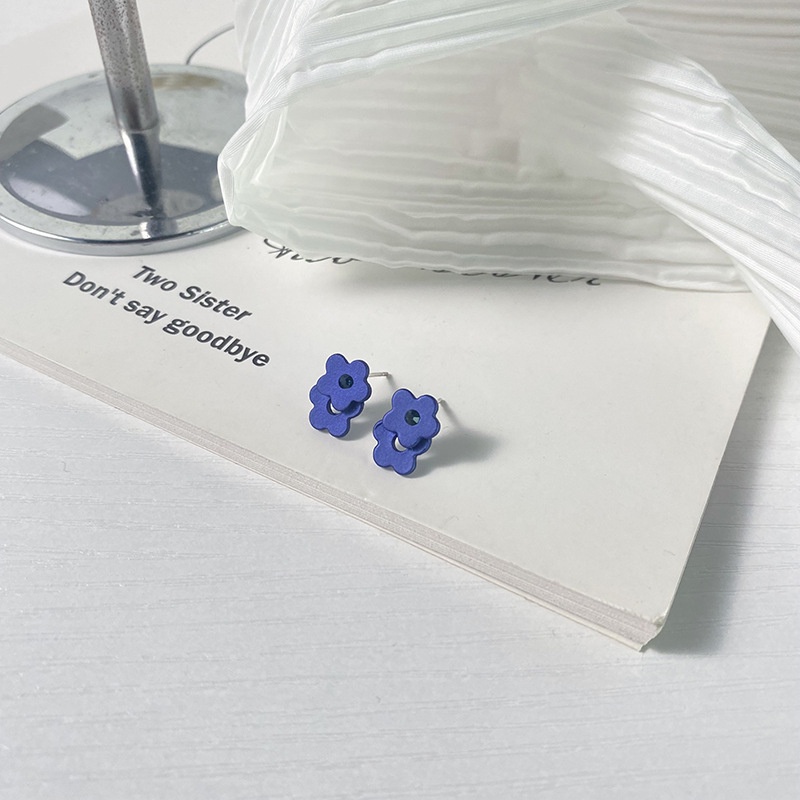 Bông Tai Mạ Bạc 925 Hình Hoa Nhỏ Hai Lớp Đơn Giản Dễ Thương Cho Nữ F914