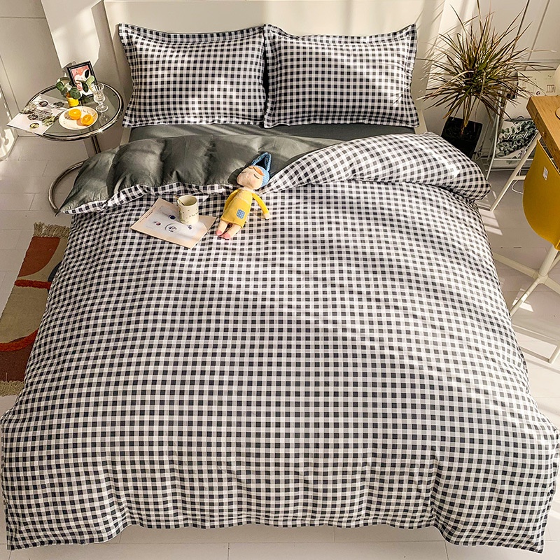 Bộ Chăn Ga Gối Cotton Poly - Kẻ Caro | BigBuy360 - bigbuy360.vn