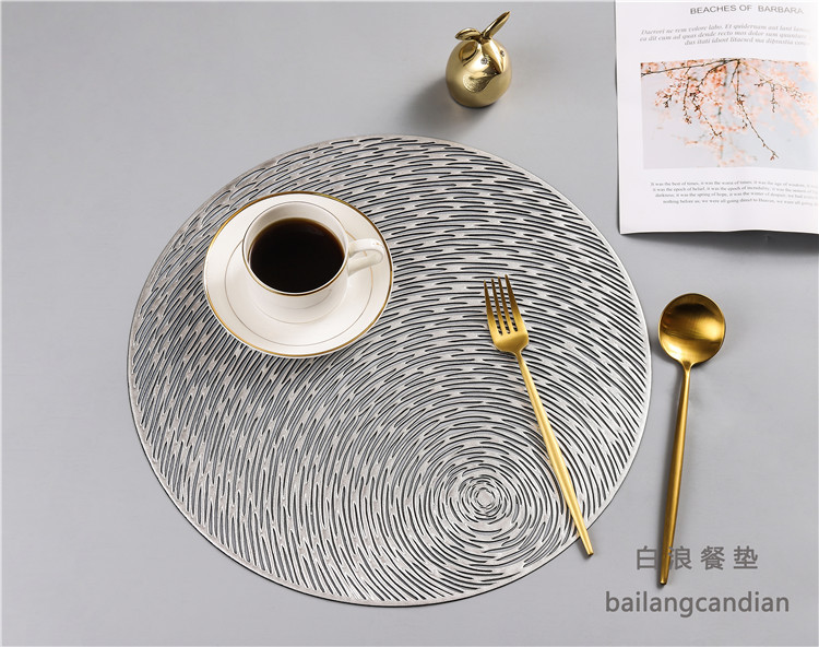 Round Hollow Insulation Panels Anti Slip Coffee Cup Mat Environmental Protection PVC Placemat