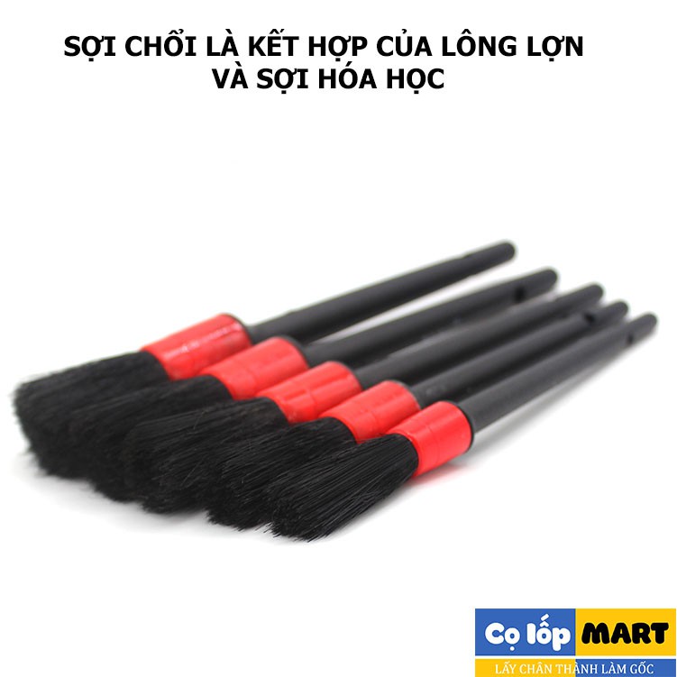 [Mã LIFEXANH03 giảm 10% đơn 500K] Bộ chổi cọ 5 chi tiết vệ sinh nội ngoại thất xe hơi ô tô chuyên nghiệp