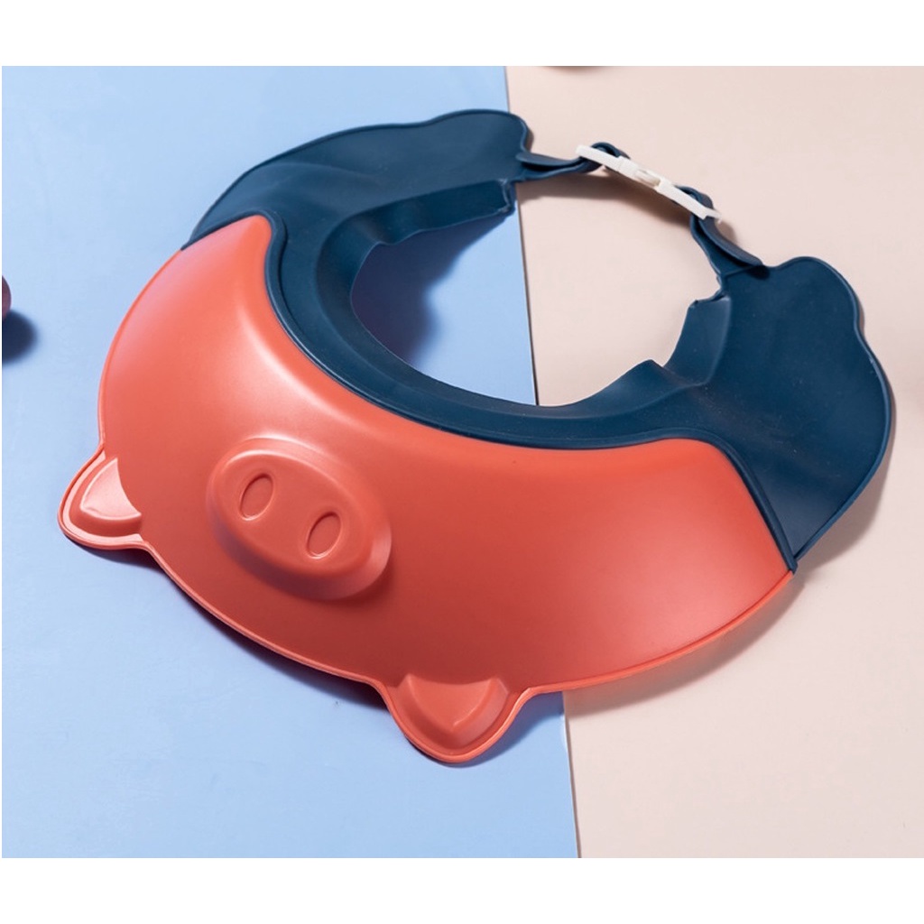 Mũ gội đầu chắn nước bảo vệ tai và mắt hình vương miện, nón tắm có thể điều chỉnh vòng đầu, chất liệu PP + TPE cao cấp