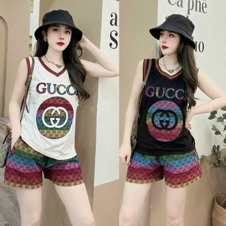 Bộ đùi sát nách cổ tim logo thêu