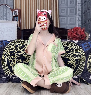 Bộ satin phối lụa cao cấp