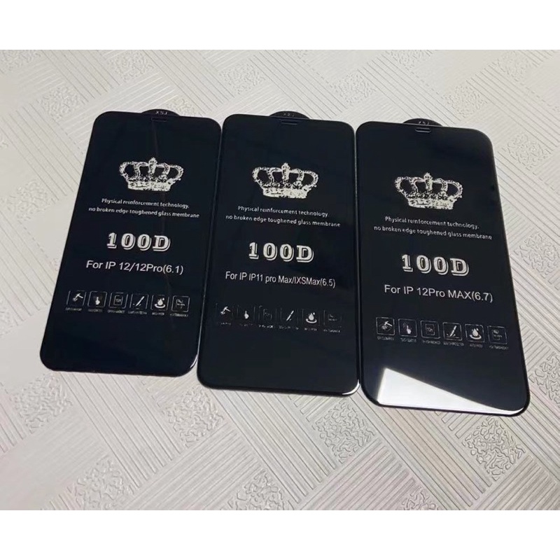 (SIÊU RẺ) Kính cường lực iphone 100D dày dặn full màn kèm giấy lau 6/6s/7/7plus/8/8plus/plus/x/xr/xs/11/12/pro/max