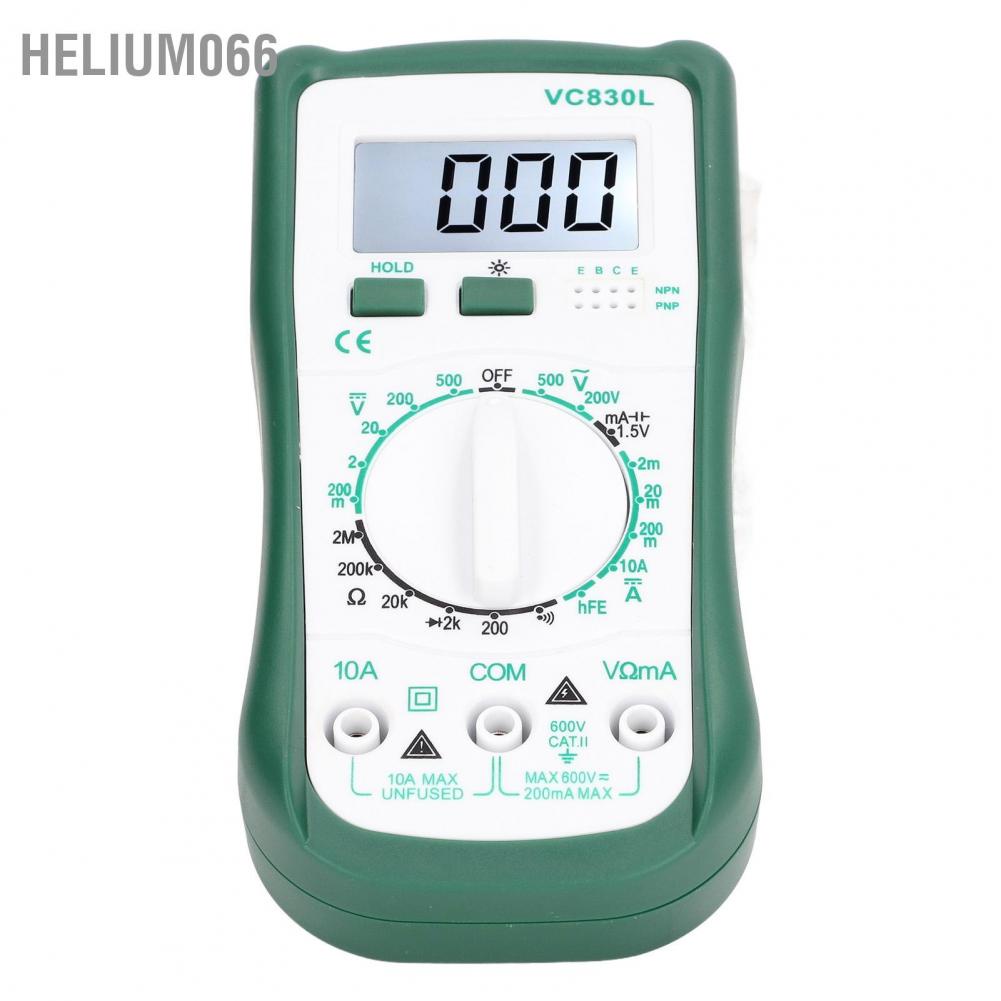 Máy đo vạn năng kỹ thuật số   Màn hình LCD Đồng hồ vạn năng điện áp kỹ thuật số đa chức năng Bộ kiểm tra điện trở hiện tại VC830L  Helium066