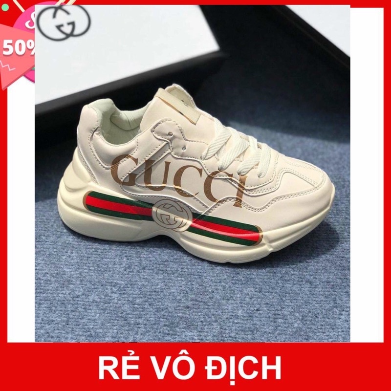 GIÀY GUCCI KEM TRƠN CÓ CHỮ NAM NỮ 2021 - SALE SIÊU SỐC