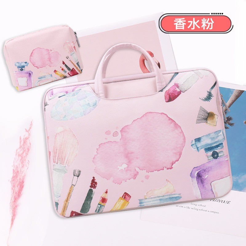 Set túi đựng laptop kèm ví cho máy 15.6 inch hoạt tiết hoạt hình LL29