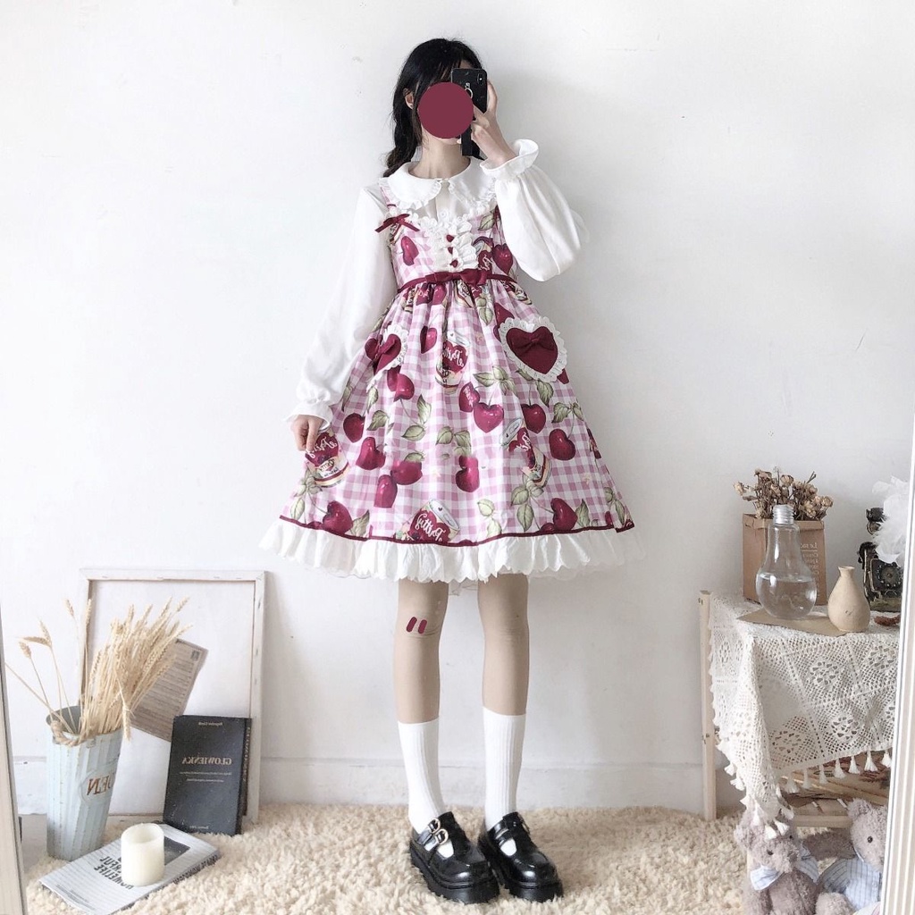 Áo kiểu ngọt ngào dài tay dáng rộng phong cách lolita cho cô gái/ học sinh