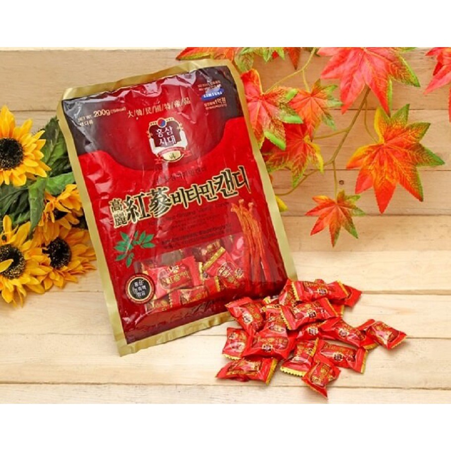 Kẹo hồng sâm Vitamin Hàn Quốc gói 200g - korea red ginseng vitamin candy